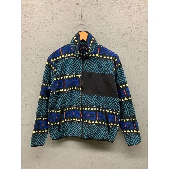 Quiksilver Men’s S OG Retro Printed Polar Fleece‎ Full Zip Jacket Hiking Outdoor - Picture 2 of 13